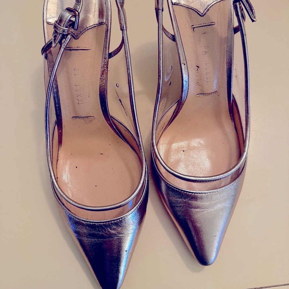 Jimmy Choo Rose Gold and Clear Sling Back Heel